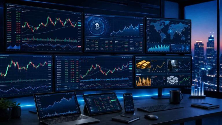 FintechZoom.com financial news and market data dashboard showing live stocks crypto and forex